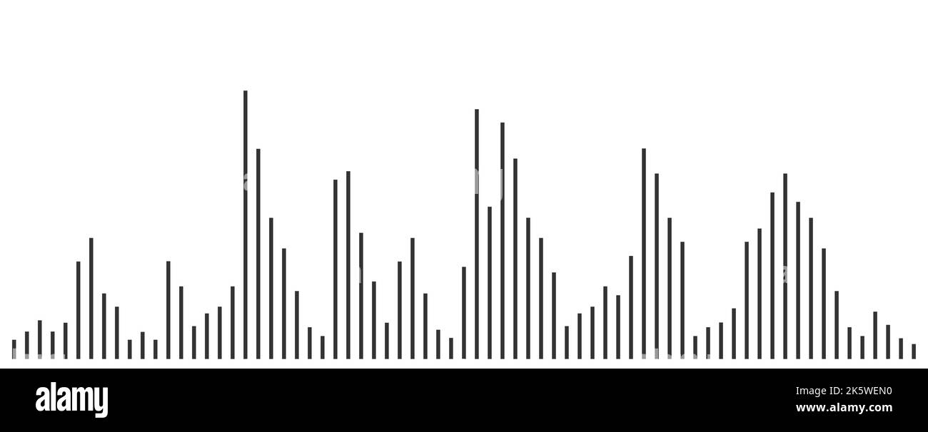 Voice sound display. Audio graph of waveform equalizer. Audio levels