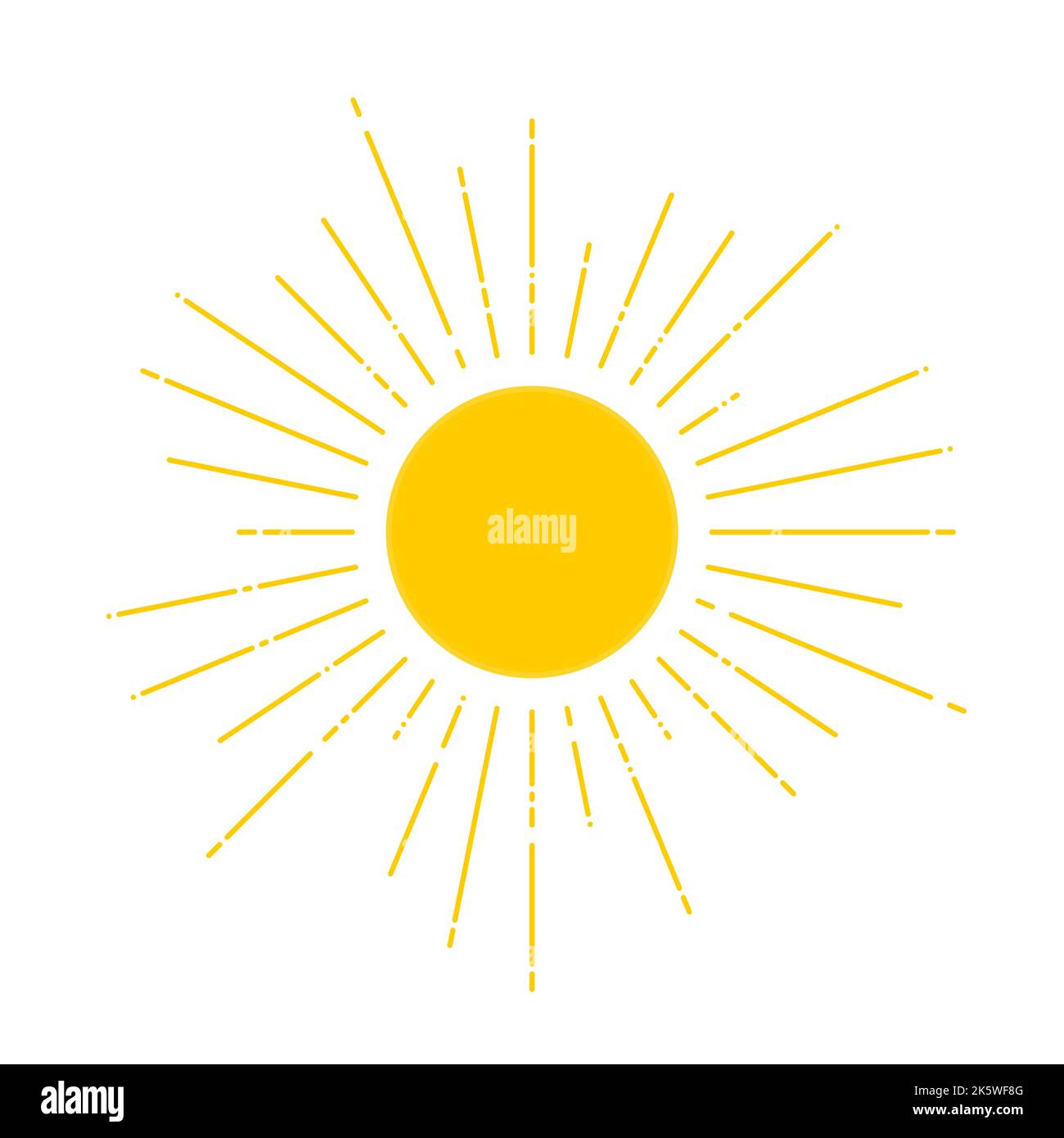 Sun vector. Simple sunrays illustration. Sunny weather symbol sunburst