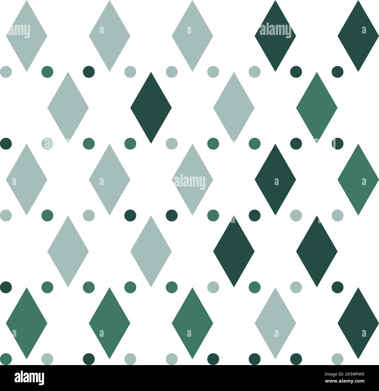 Green pattern of rhombuses and dots on a transparent background. Vector ...