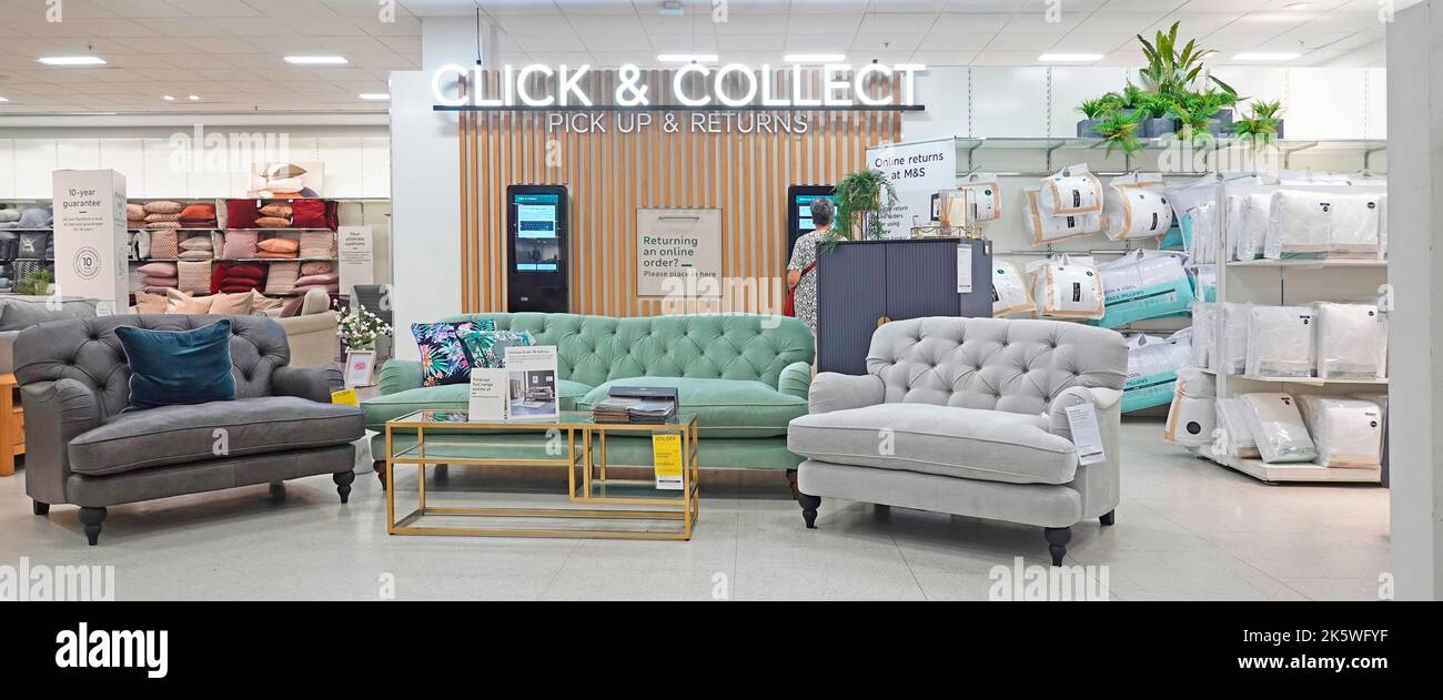 M&S customer Click & Collect pick up & returns facility with furniture