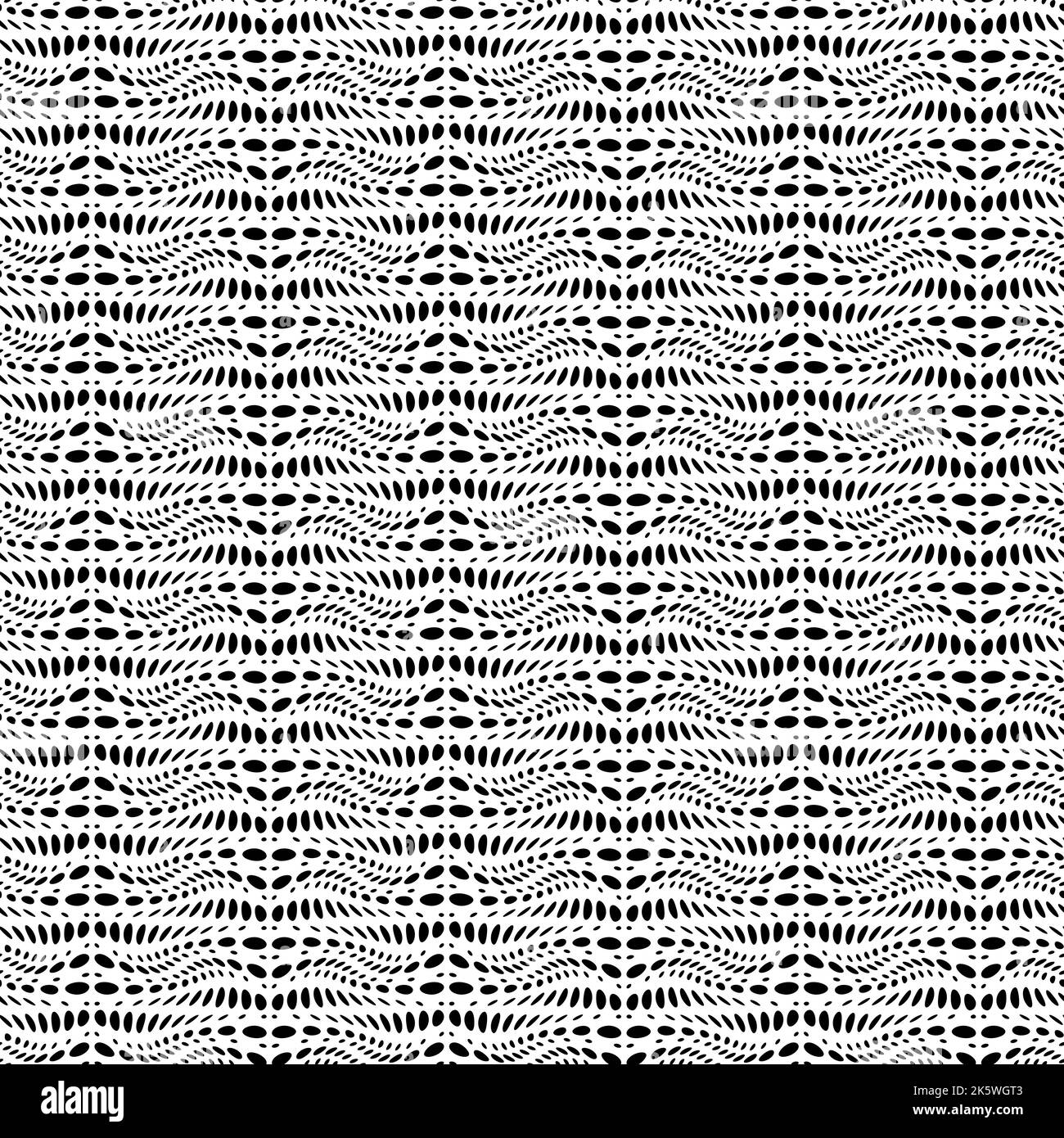Black and white wavy pattern of ovals on a transparent background ...