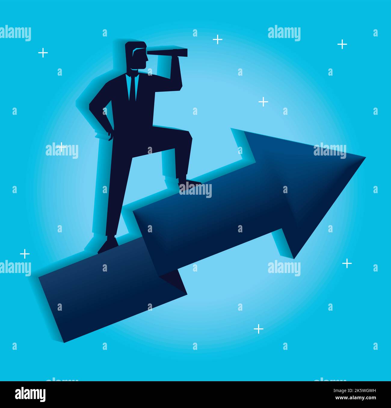 business man with telescope in arrow Stock Vector Image & Art - Alamy