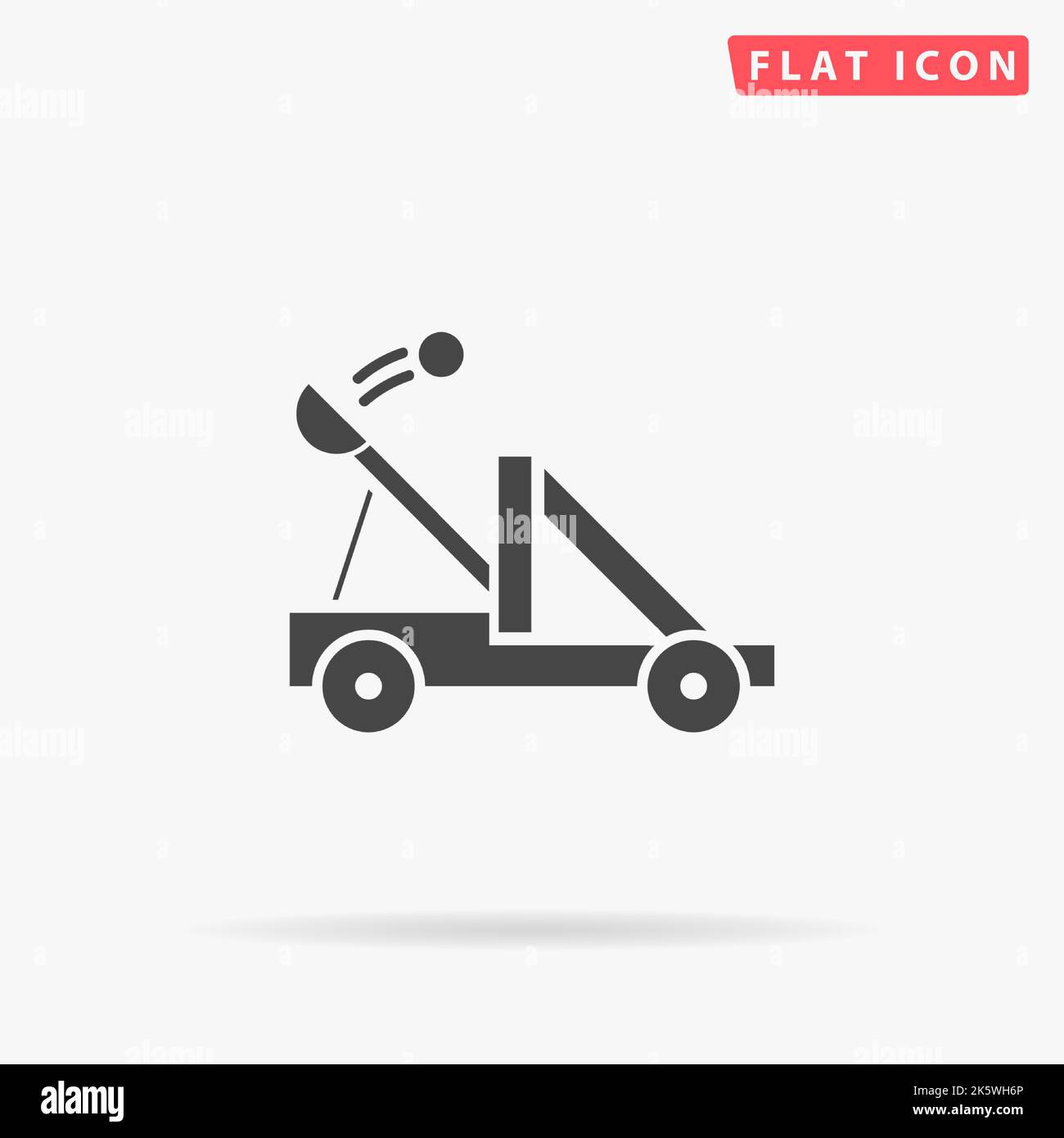 Catapult flat vector icon. Hand drawn style design illustrations. Stock Vector