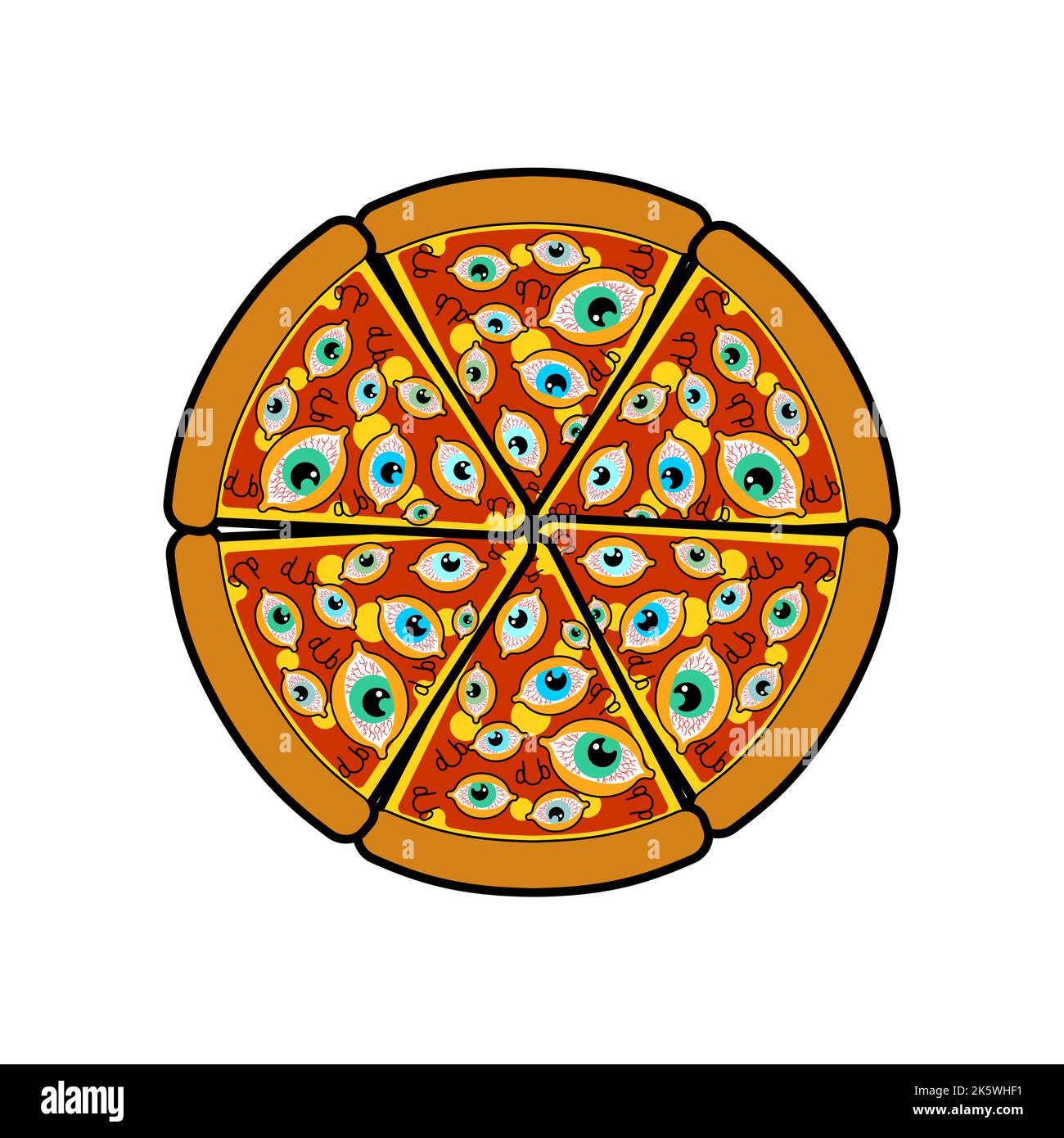 Pizza with eyes isolated. Vector illustration Stock Vector Image & Art