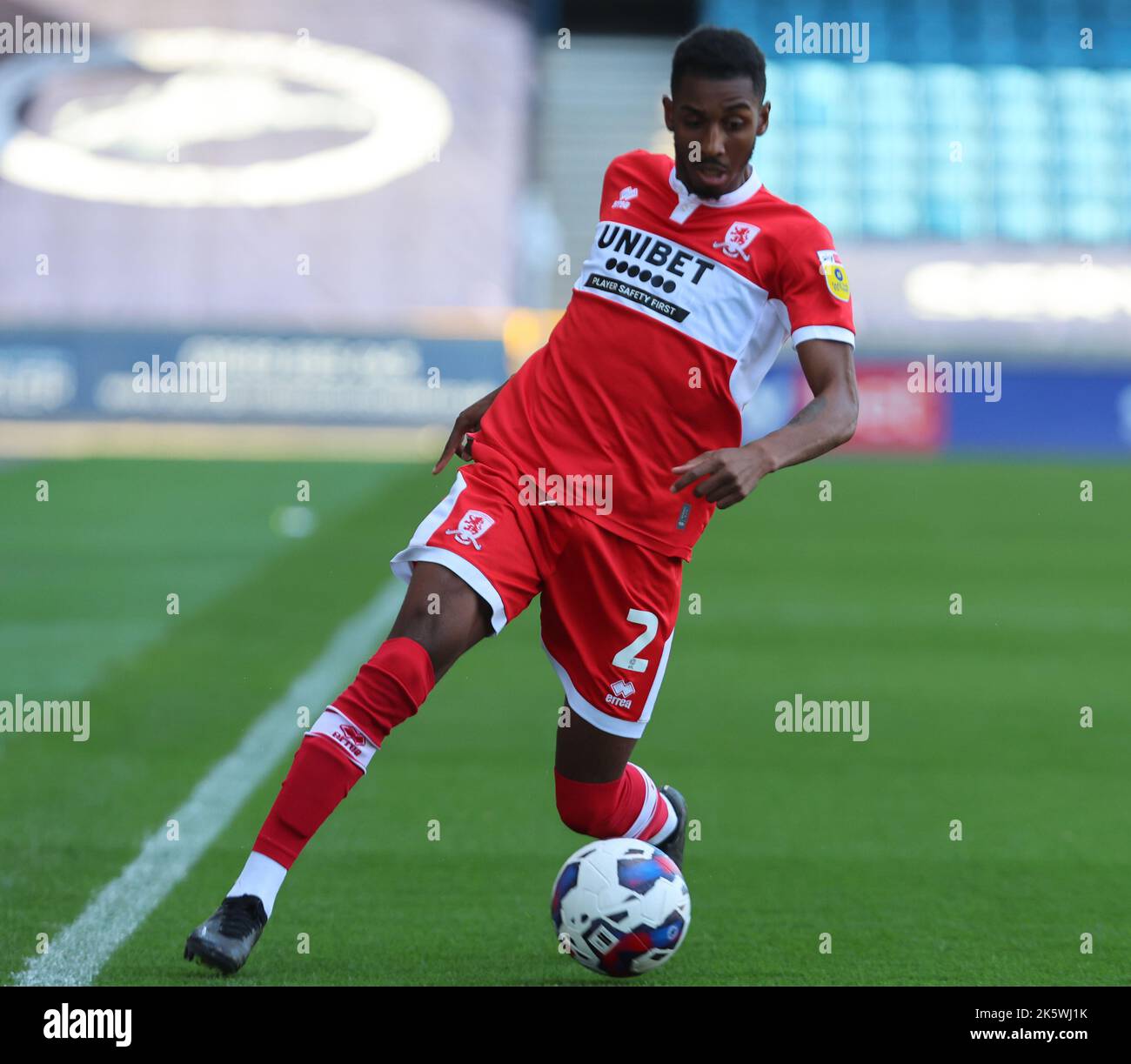 LONDON ENGLAND - OCTOBER  08 : Isaiah Jones of Middlesbrough during Championship match between Millwall against Middlesborough at The Den, London on 0 Stock Photo