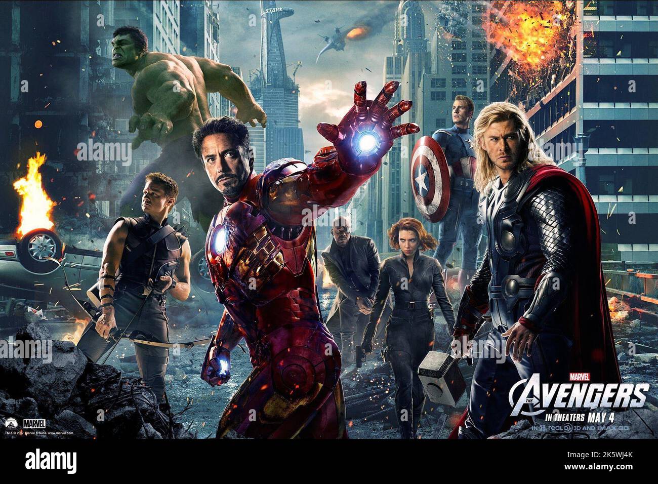 Avengers Assemble 2012 Movie Poster Stock Photo