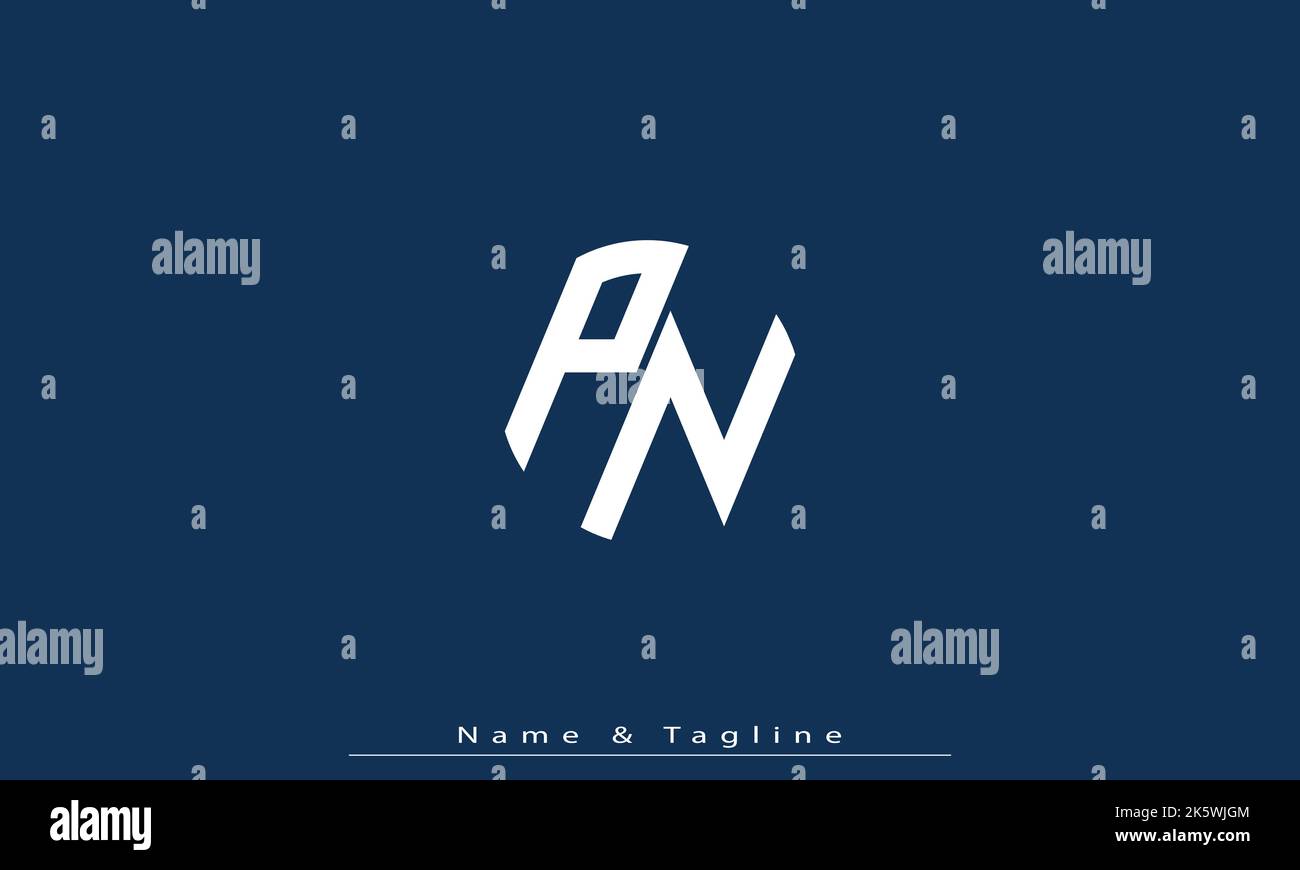Alphabet letters Initials Monogram logo PN , NP Stock Vector