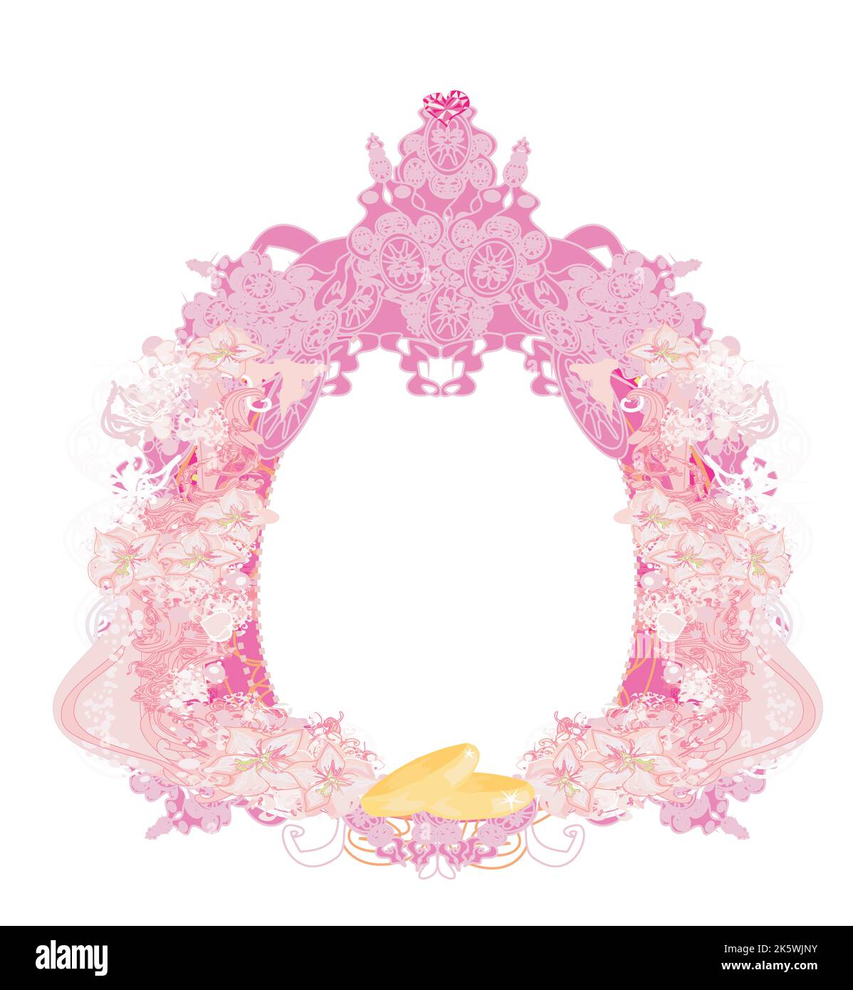 vintage wedding card with rings Stock Vector