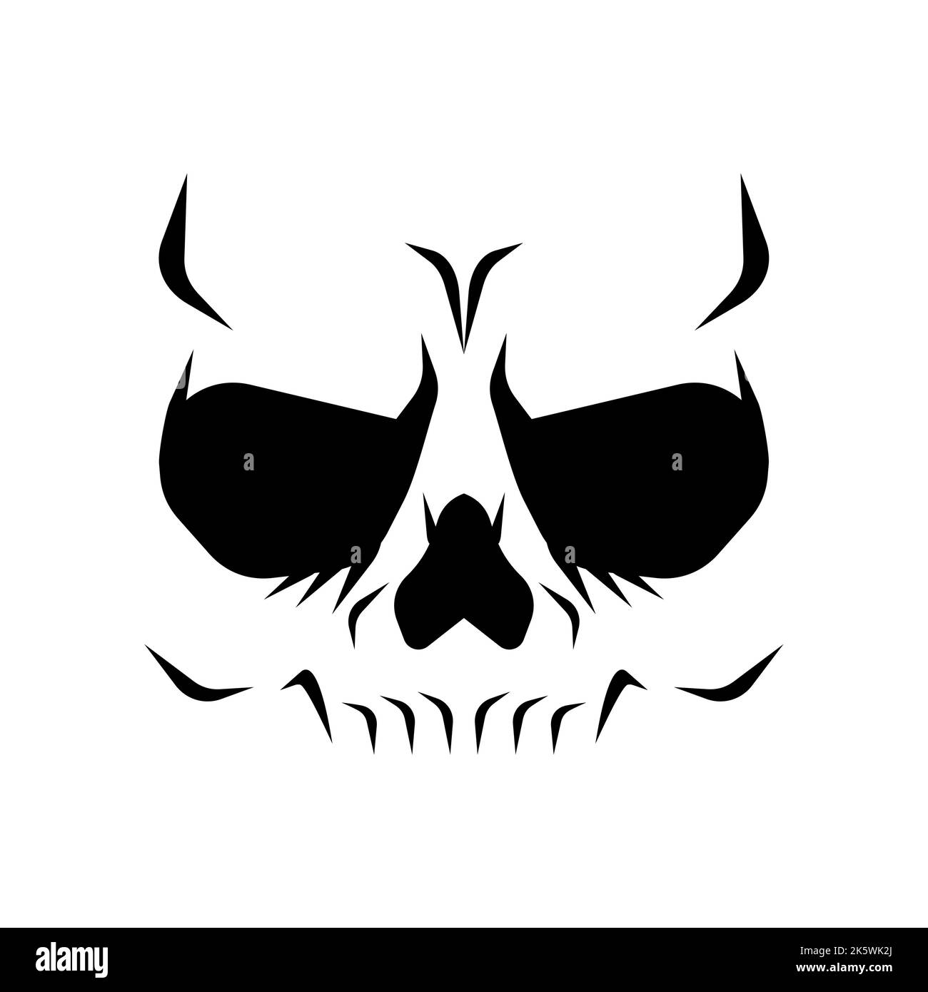 Skull Anatomical face. Skeleton head. Vector illustration Stock Vector