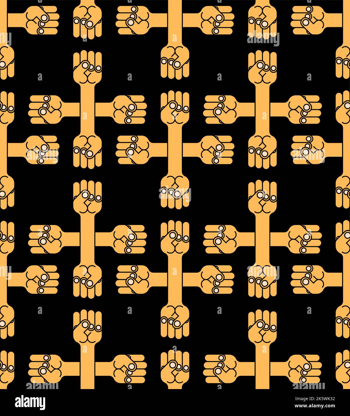 Fist Pattern seamless . Fists Background. Vector texture Stock Vector