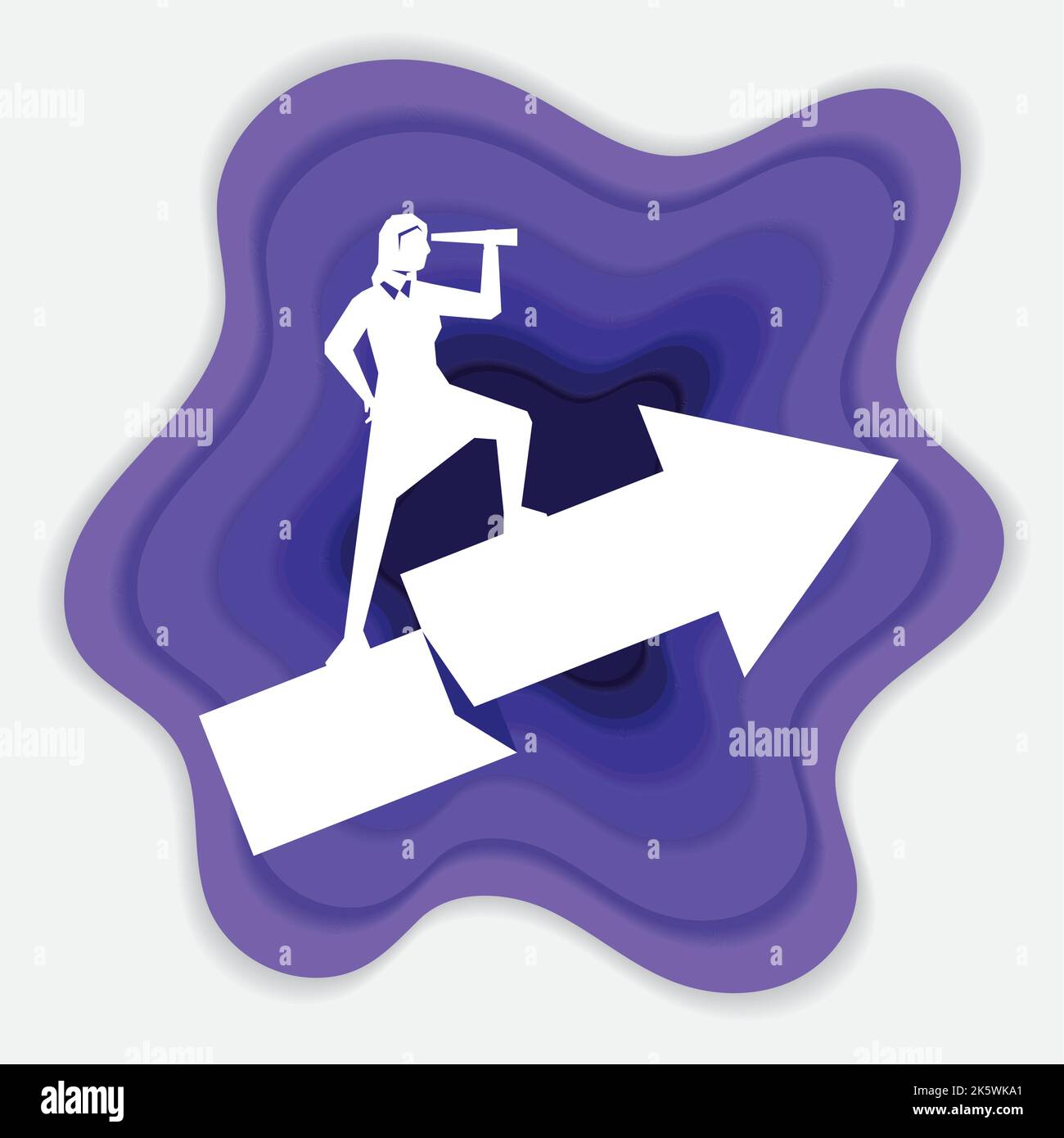 business woman with telescope in arrow Stock Vector Image & Art - Alamy