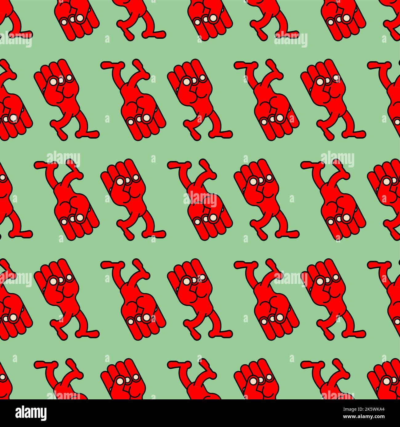Running fist Pattern seamless. fist run Background. Vector texture Stock Vector