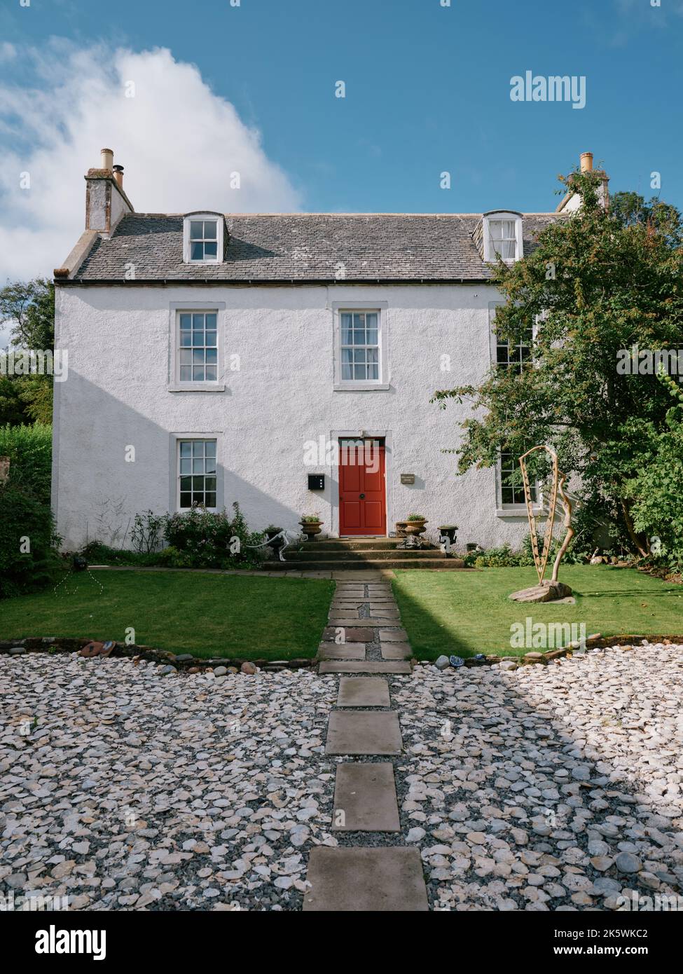 The house and garden architecture of the old town in Cromarty, Black Isle, Ross & Cromarty, Highland, Scotland UK Stock Photo