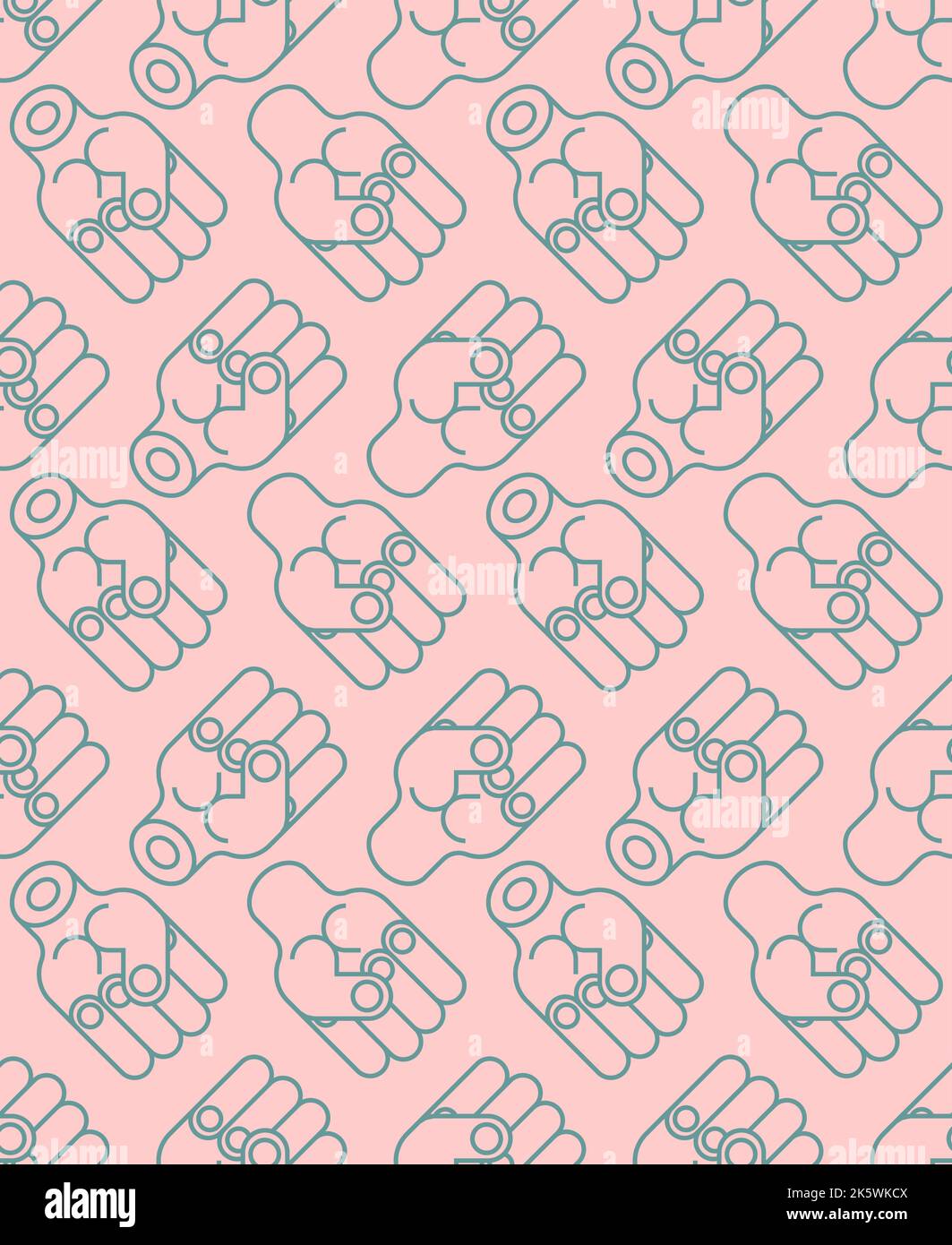 Fist Pattern seamless . Fists Background. Vector texture Stock Vector