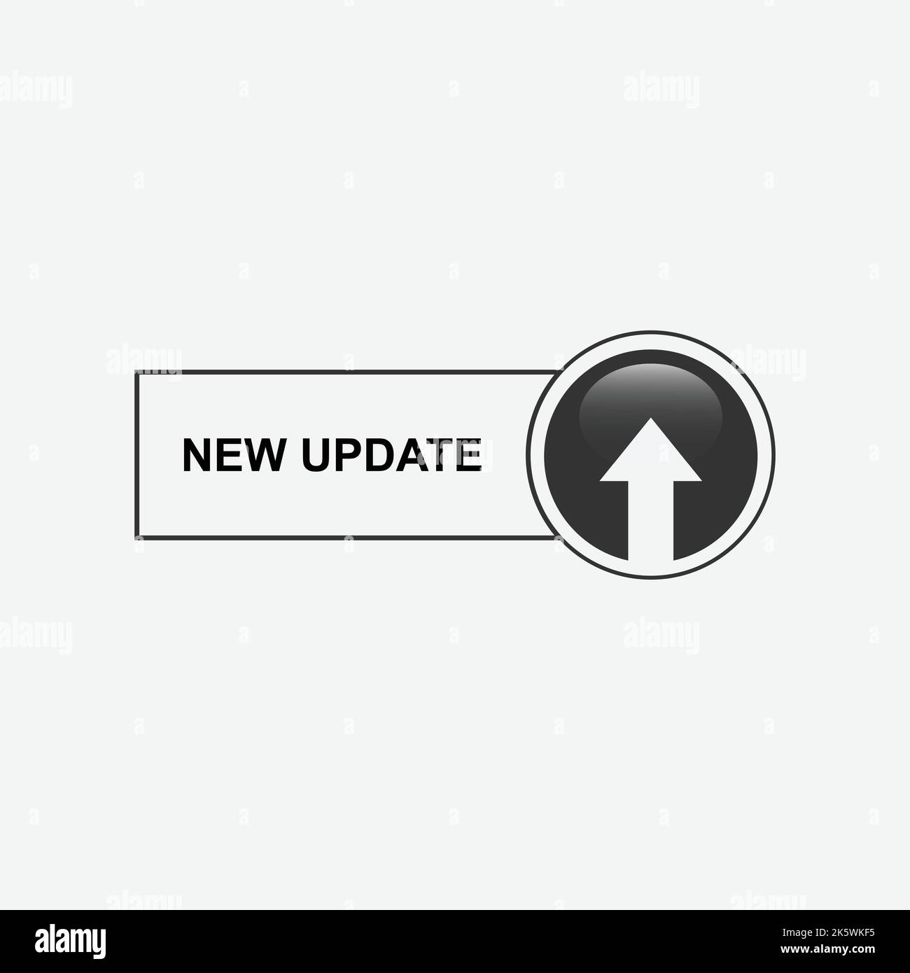 New update button vector. hand push the button new update. new update button icon set. for website Stock Vector