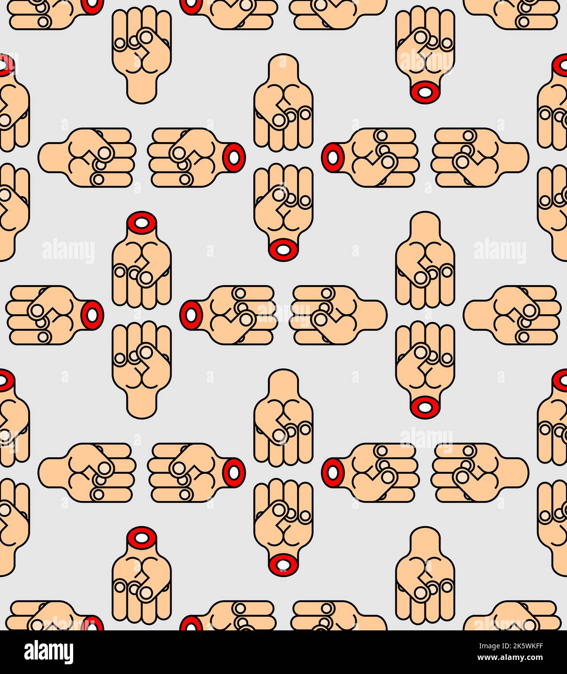 Fist Pattern seamless . Fists Background. Vector texture Stock Vector