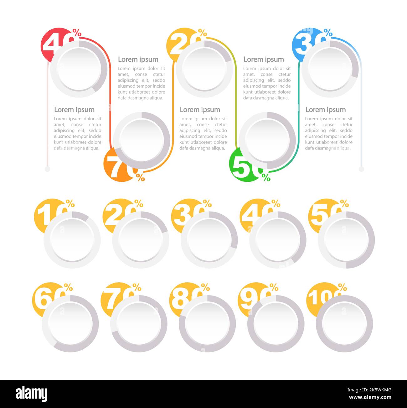 circle-percentages-infographic-chart-design-template-set-stock-vector