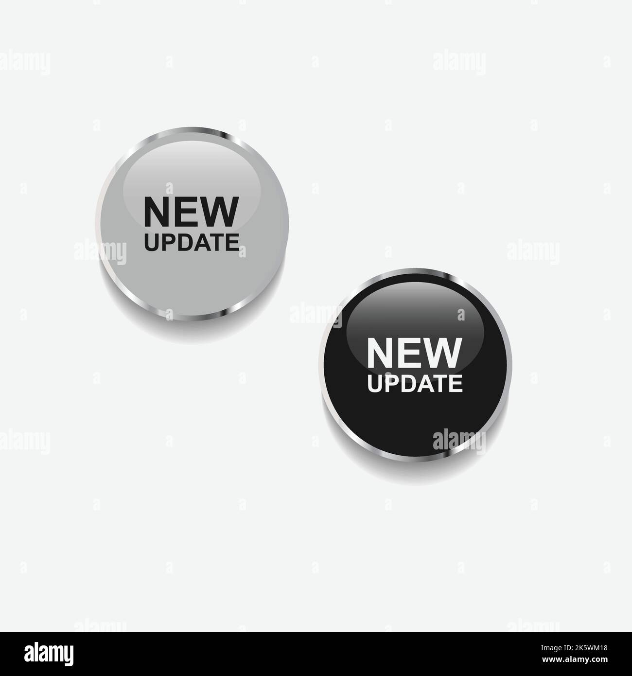 New update button vector. hand push the button new update. new update button icon set. for website Stock Vector