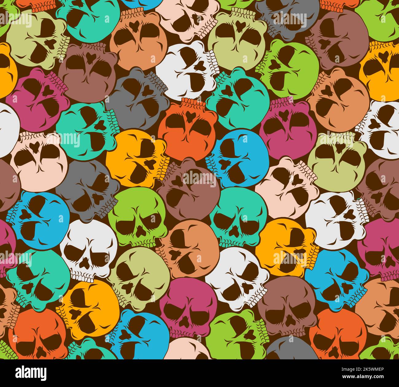 Skull Pattern seamless. Skeleton head Background. Vector texture Stock Vector