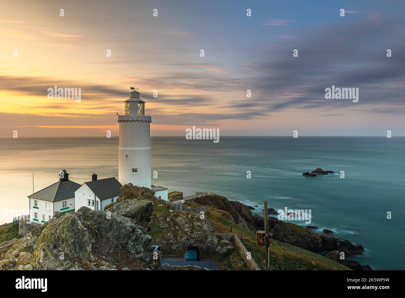 Sunrise at Start Point Lighthouse, Kingsbridge, Dorset, United Kingdom ...