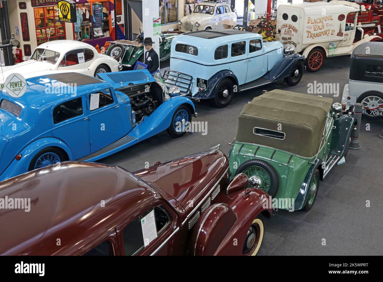 Cars and memorabilia on display in Lakeland Motor Museum Stock Photo