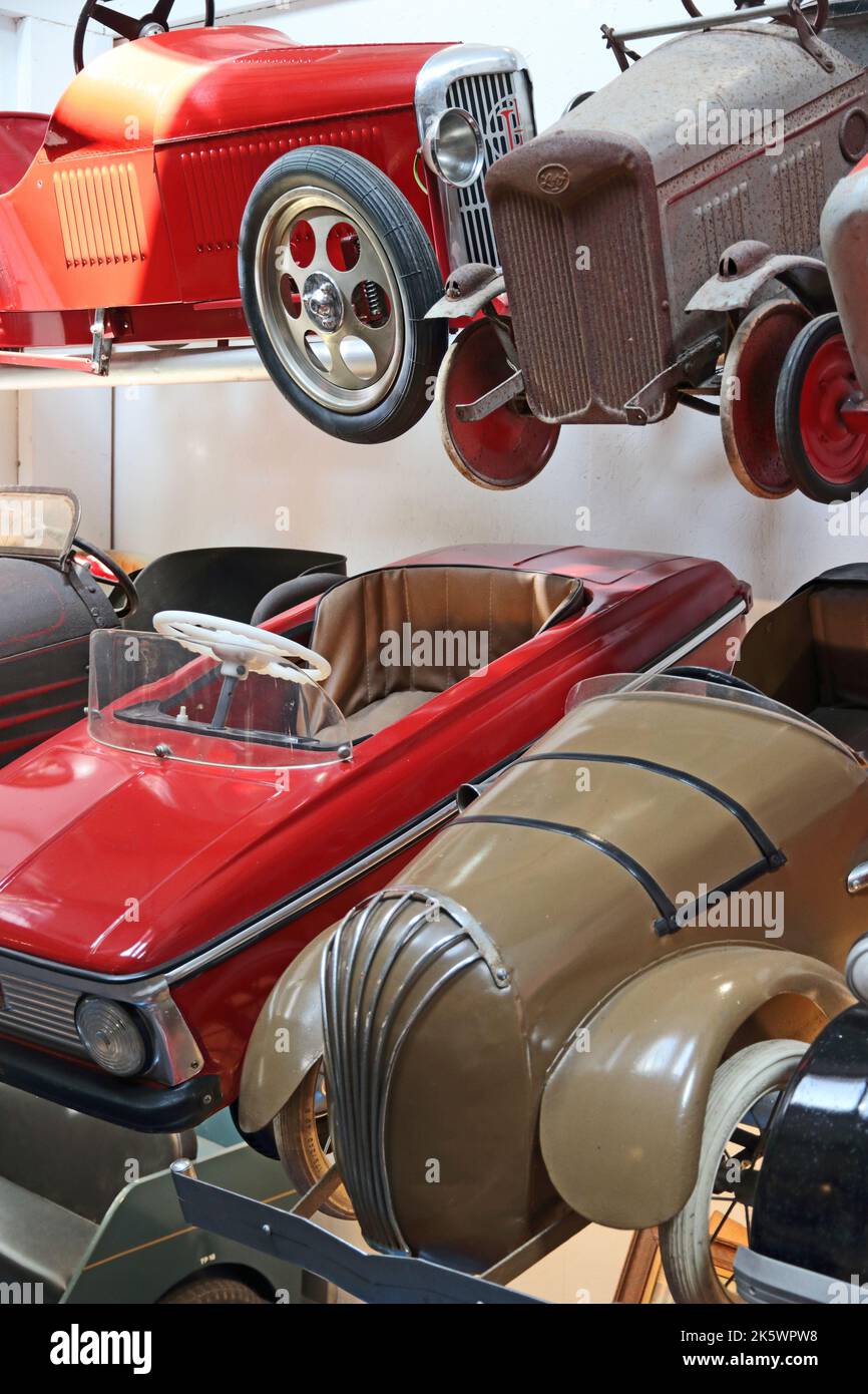Collection of old pedal cars at Lakeland Motor Museum Stock Photo Alamy