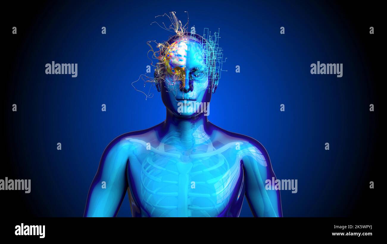 3D abstract art of a brain motion design Stock Photo - Alamy