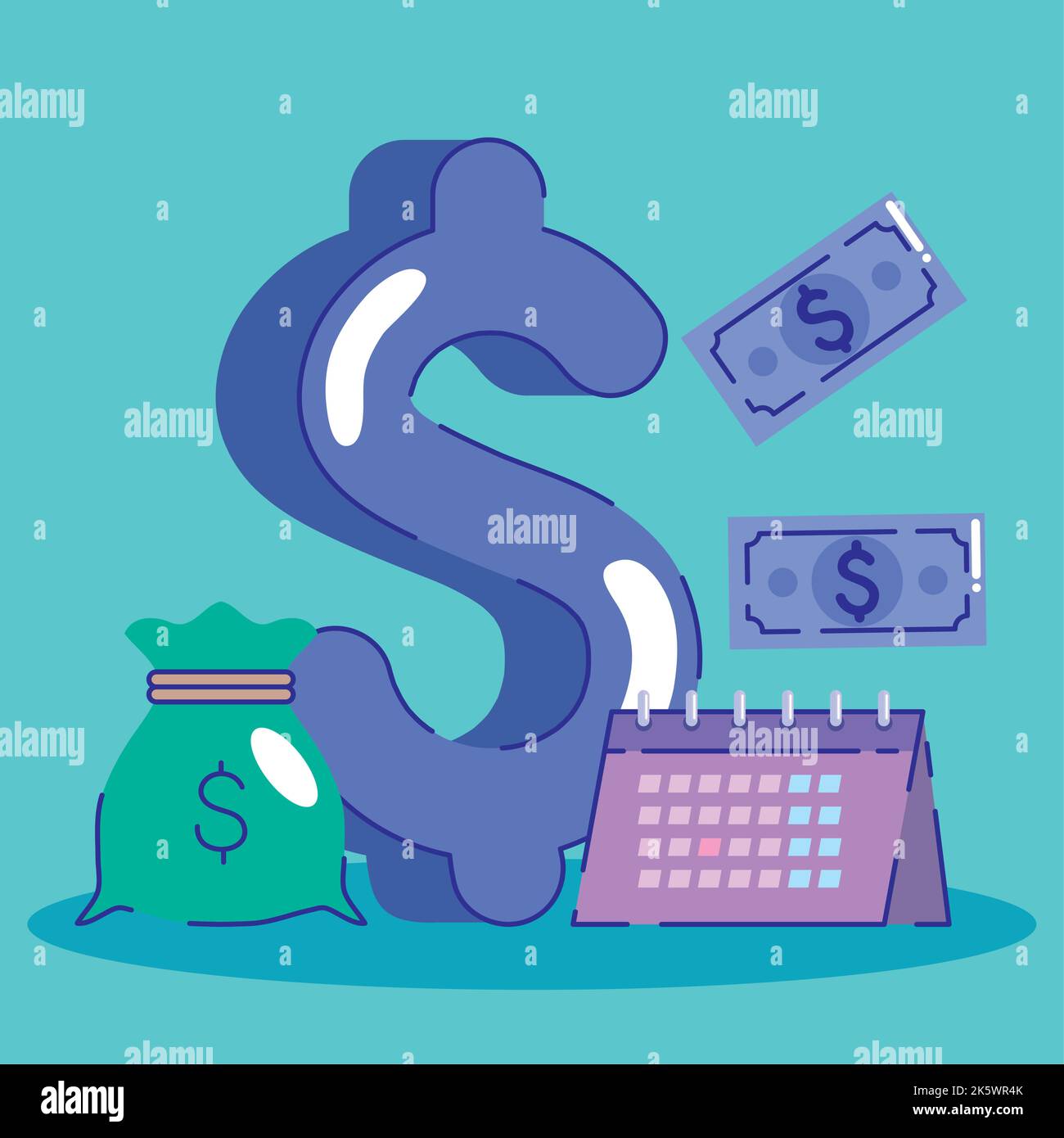 dollar symbol with calendar Stock Vector Image & Art - Alamy