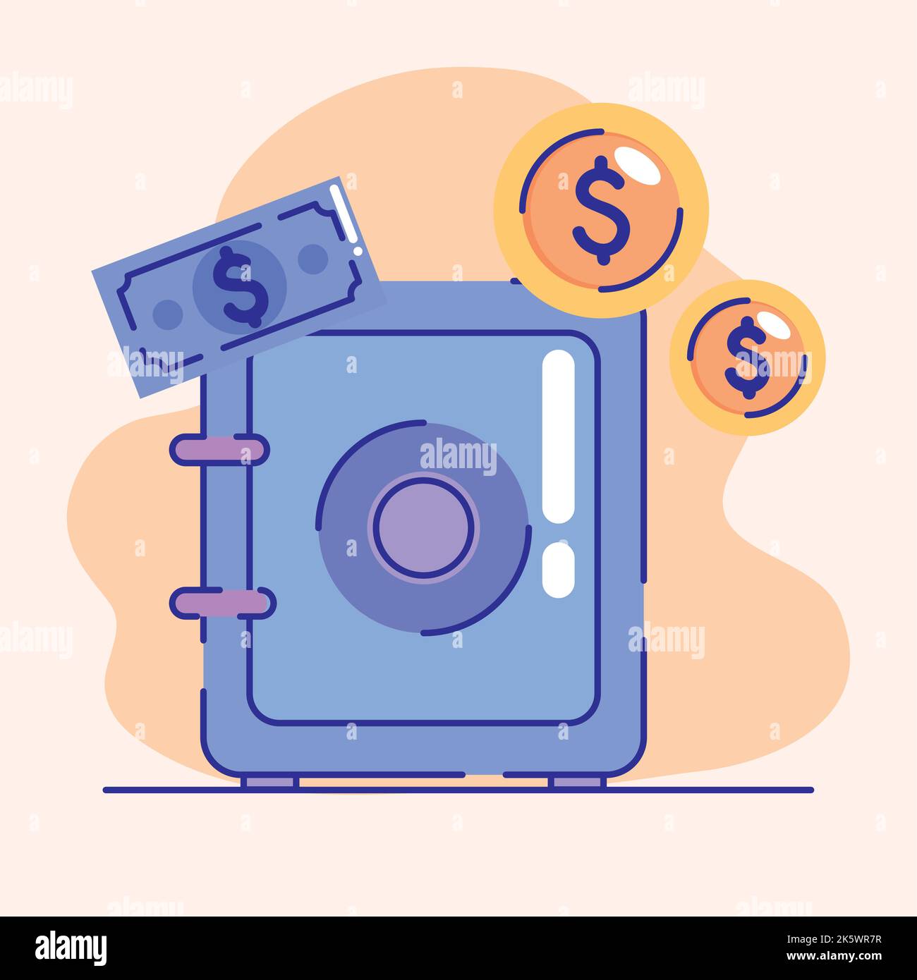safe box with dollars Stock Vector Image & Art - Alamy