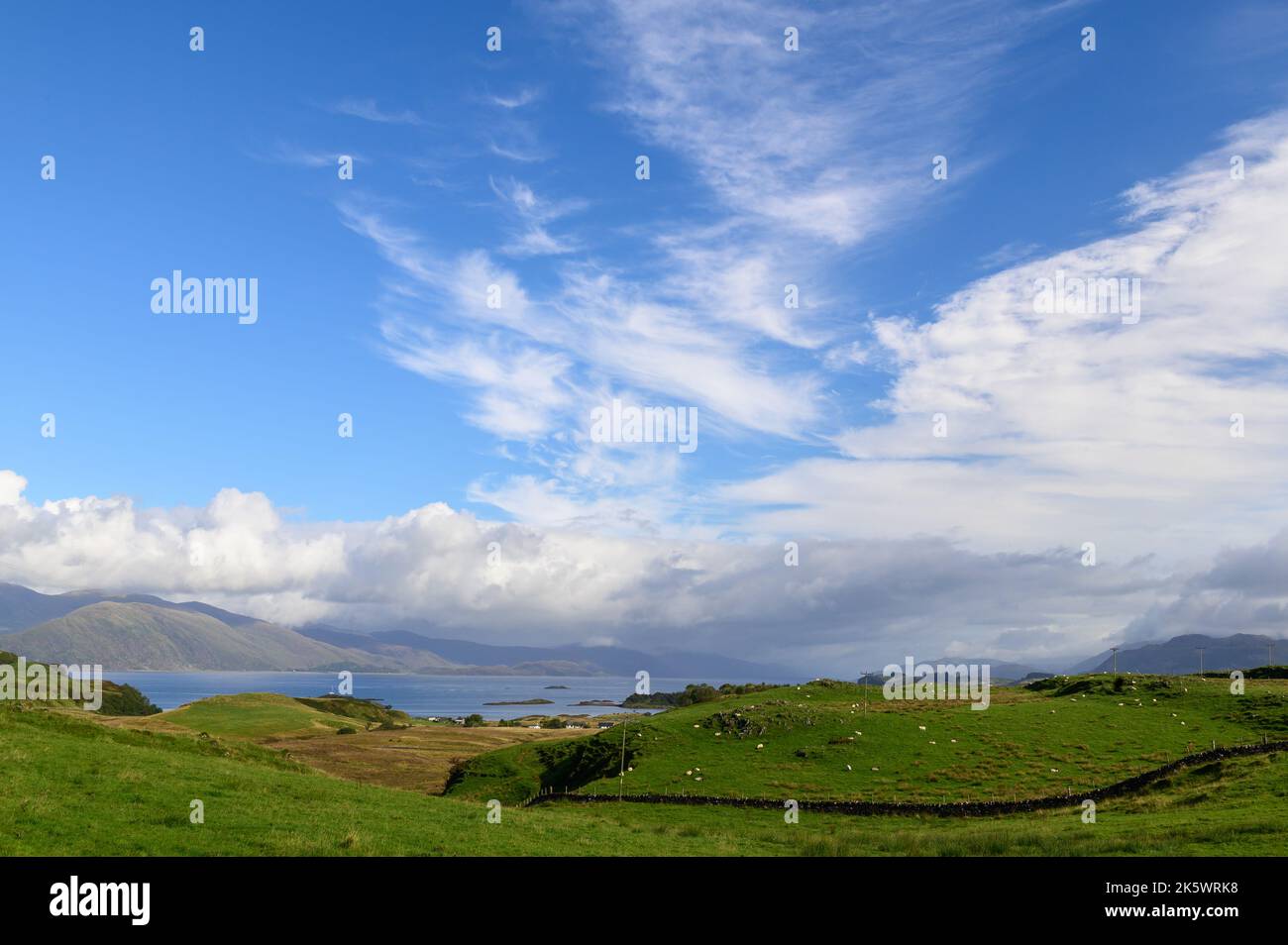 Loch Linhe from The Isle of Lismore, Argyll, Scotland Stock Photo