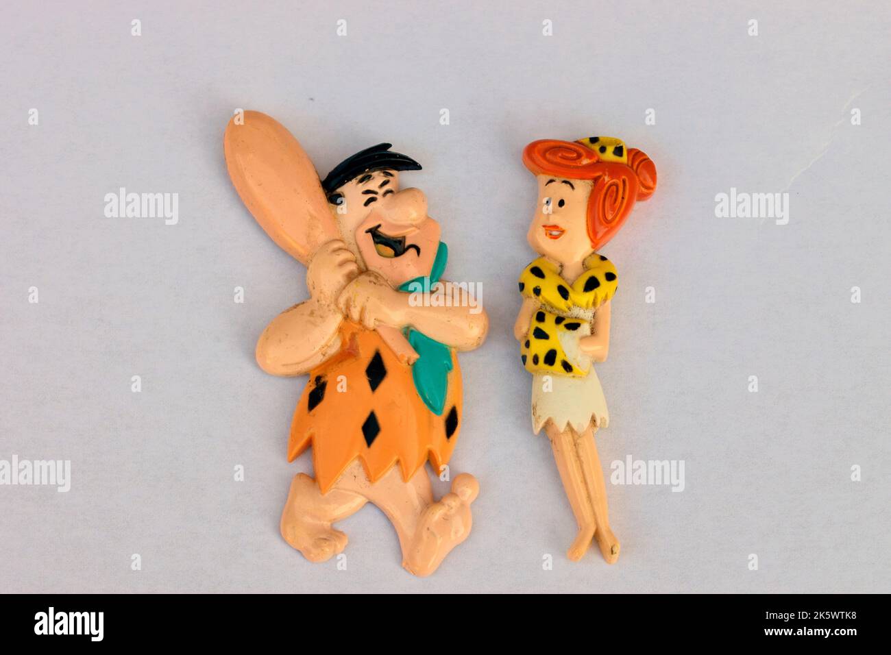 Fred Flintstone And Wilma Flintstone Figure At Amsterdam The Netherlands 9-10-2022 Stock Photo