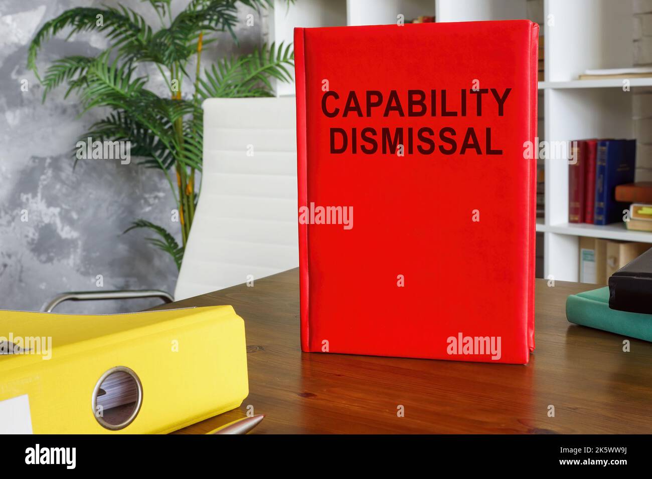 Book about Capability dismissal in the office. Stock Photo