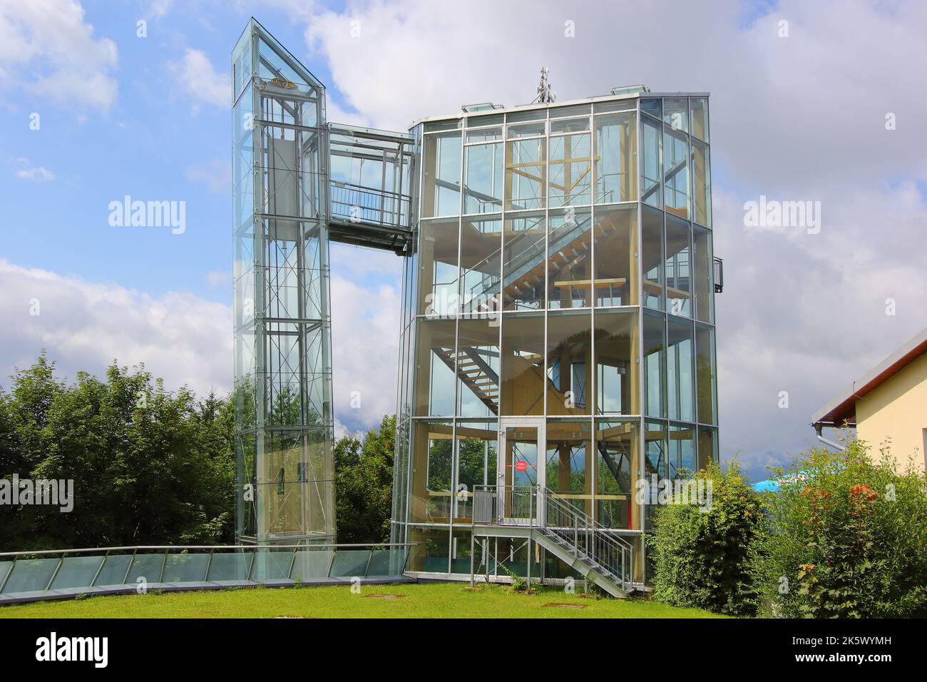 Viewing tower Wurbauerkogel near Windischgarsten, in Upper Austria Stock Photo