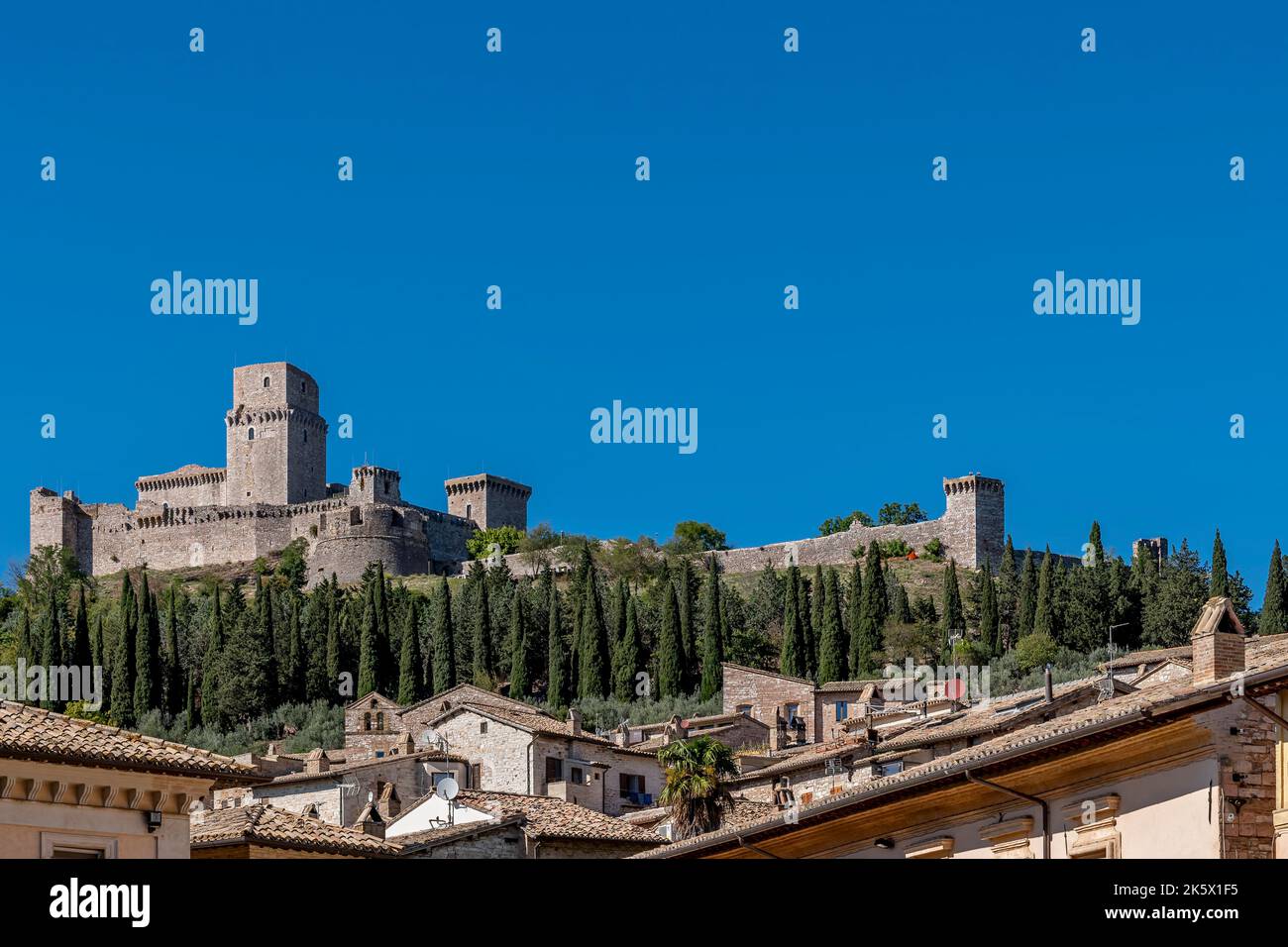 Perugia Rocca The Rocca Maggiore dominates the historic center of Assisi, Perugia ...