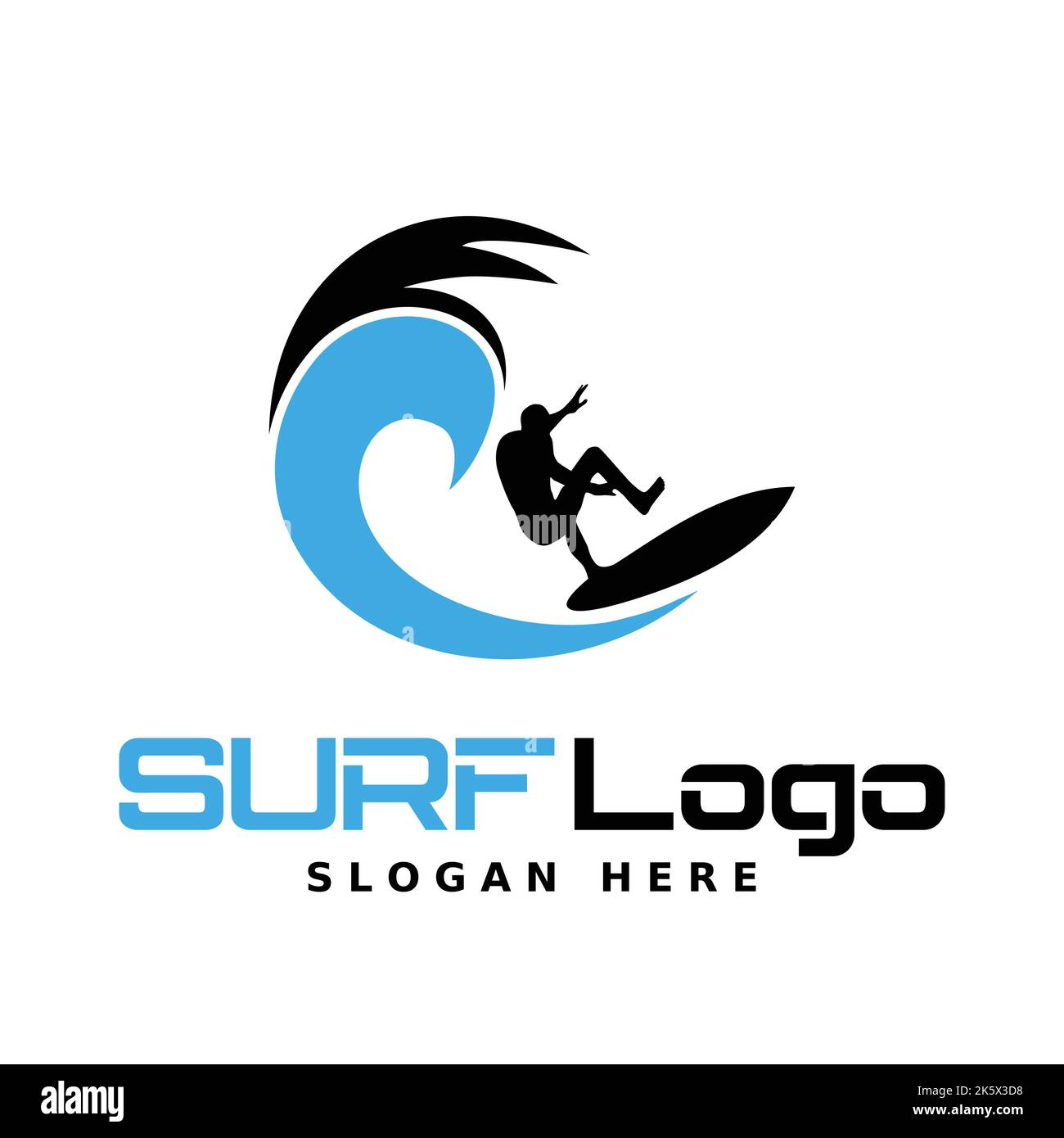 Surf logo with man silhouette vector Stock Vector Image & Art Alamy