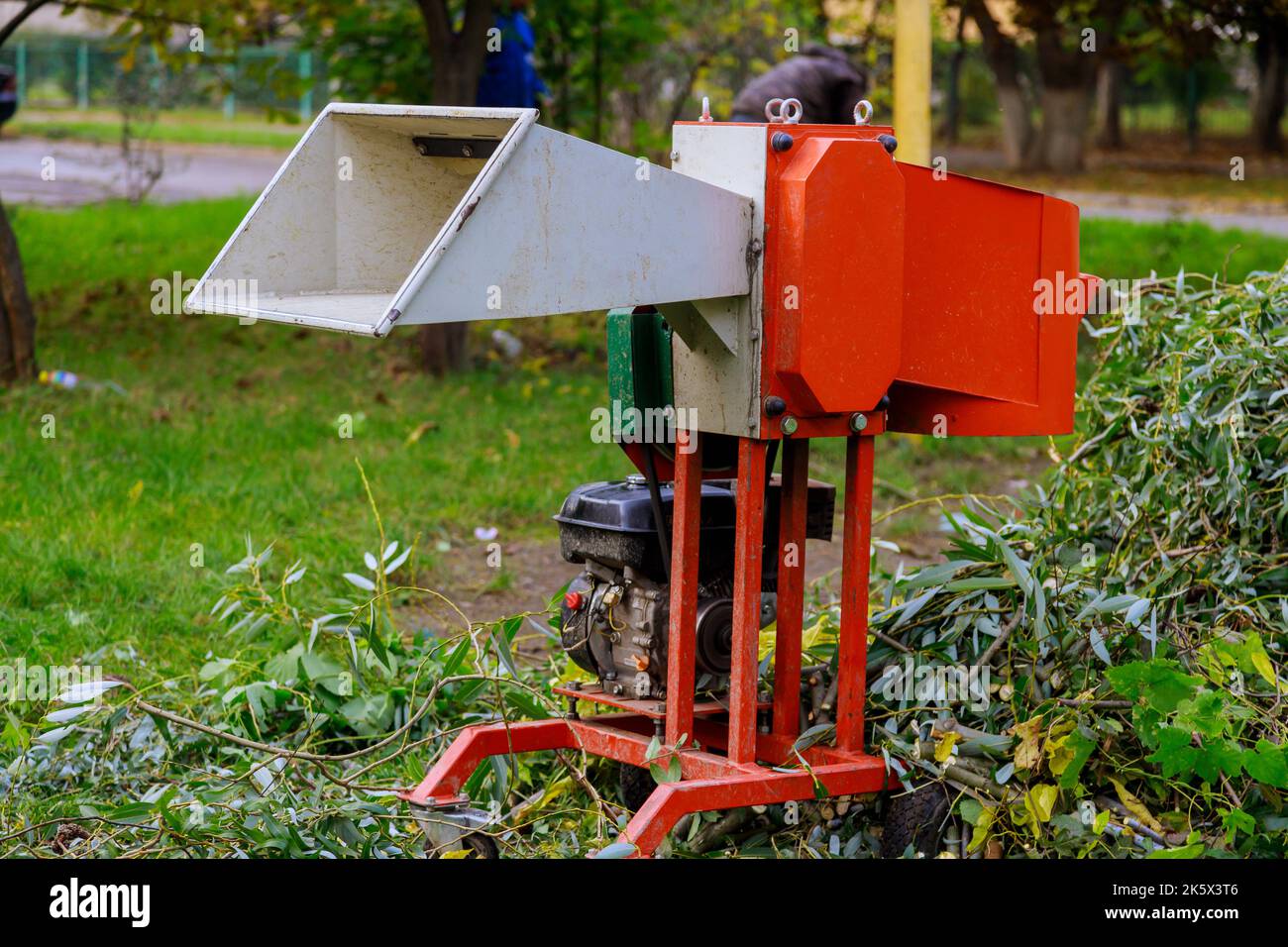 Using portable wood chipper machine, wood chips can be reduced from