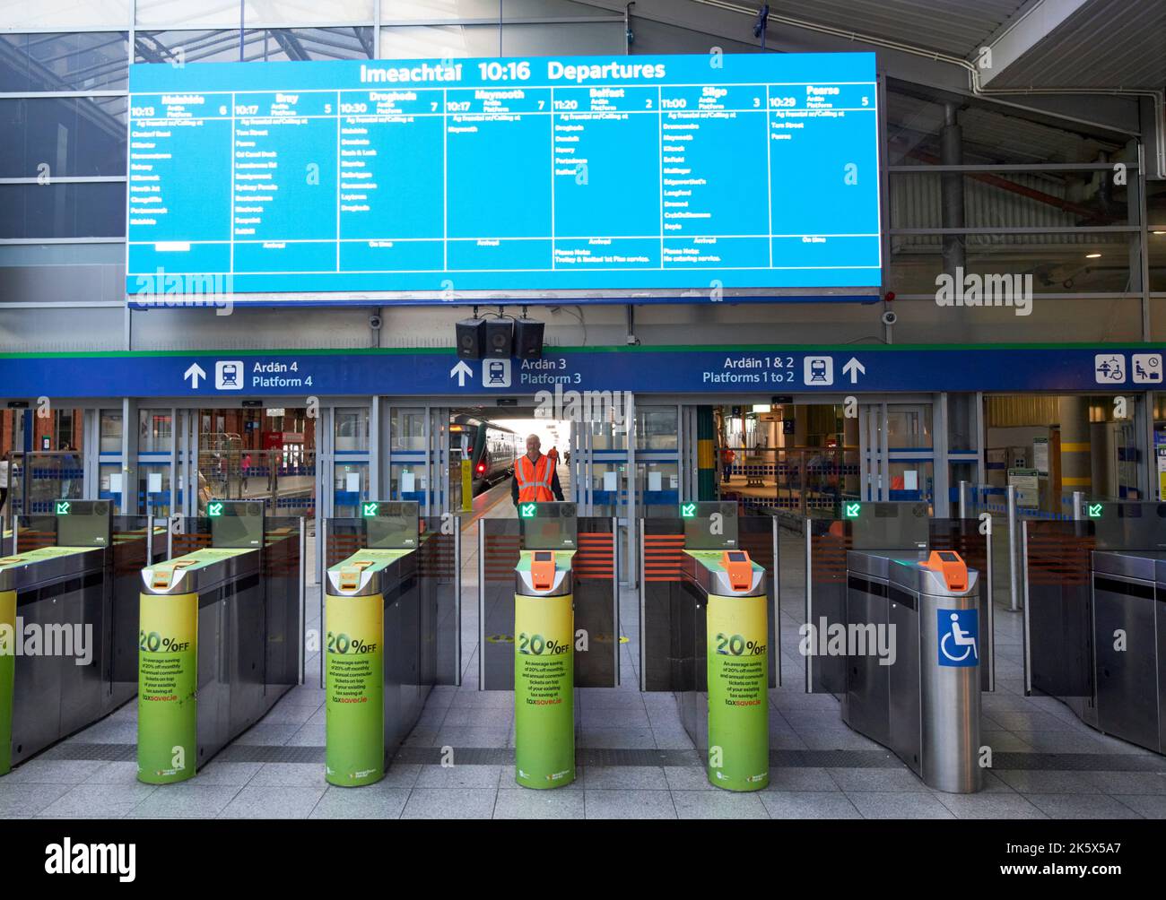 ticket barriers and train information at connolly station dublin