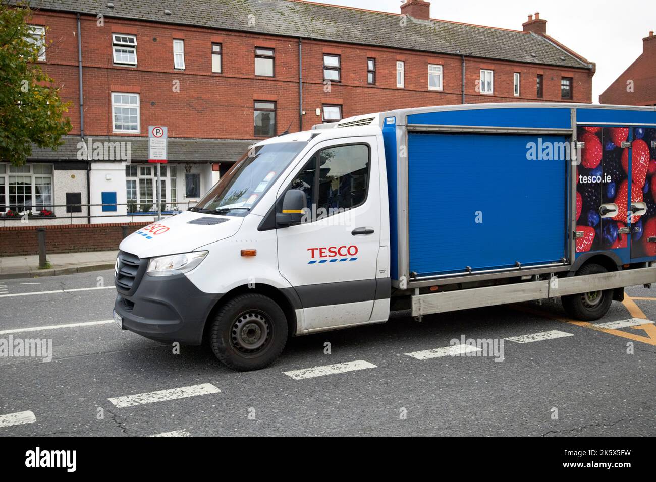 tesco ireland mercedes van home delivery on the streets of dublin republic of ireland Stock Photo