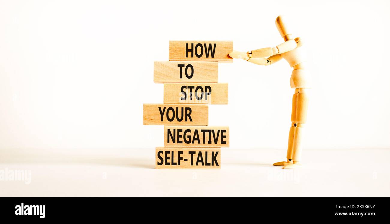 Stop negative self-talk symbol. Concept words Stop to flip your ...