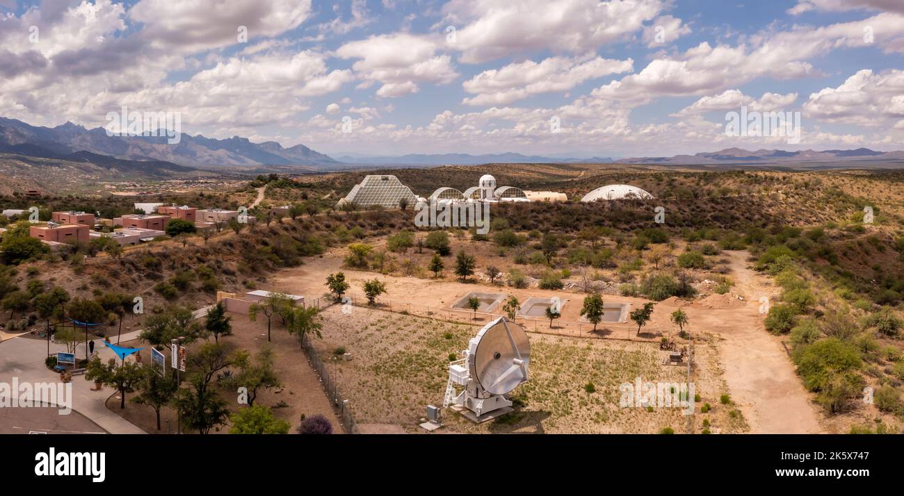 Exterior of the University of Arizona Science campus, Biosphere 2 in Oracle, Arizona.  Stock Photo