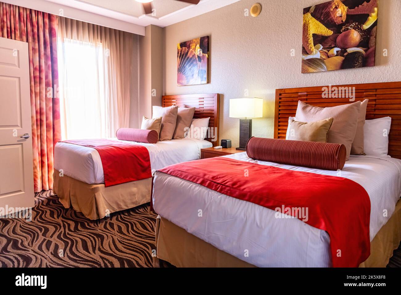 Room interior in the Wyndham Palm-Air Resort in Pompano Beach, Florida, USA Stock Photo