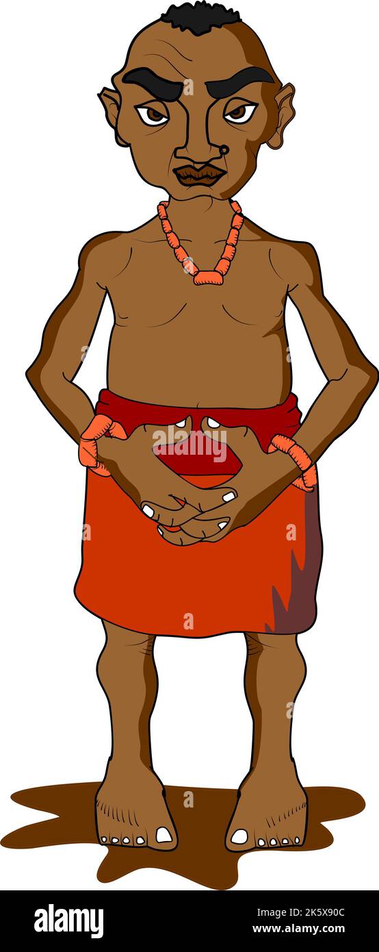An illustration of a Benin chief in cultural attire Stock Photo