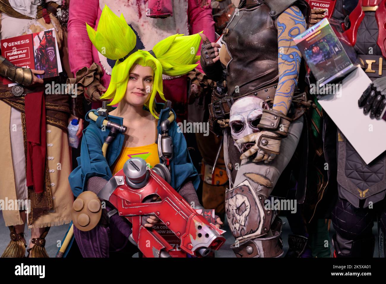 Poland, Poznan - October 09, 2022: Poznan Game Arena, a video game trade show. Cosplay New Hero New League of Legends hero Zeri. Stock Photo