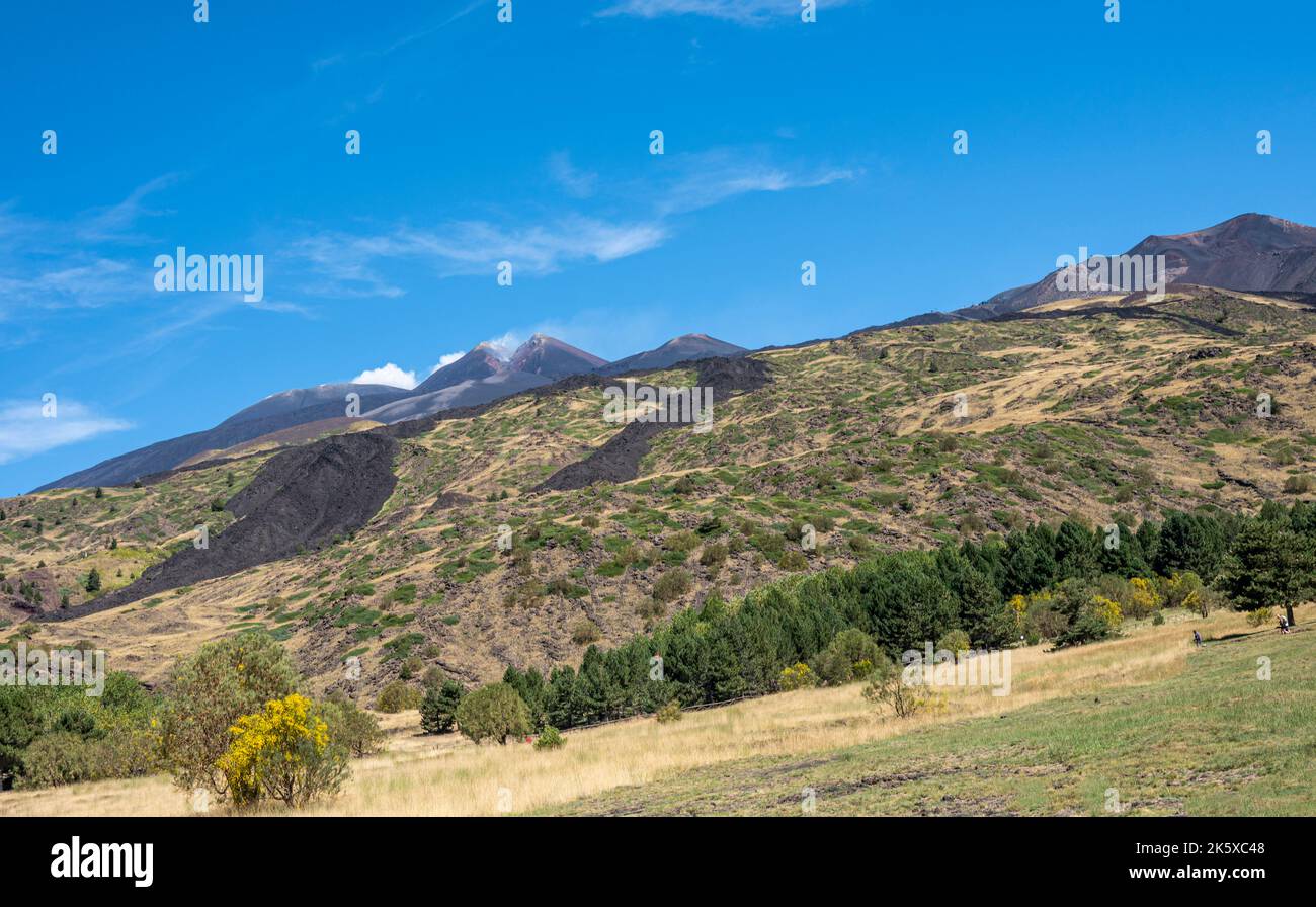 The summit of the Etna volcano with the summit craters Stock Photo - Alamy