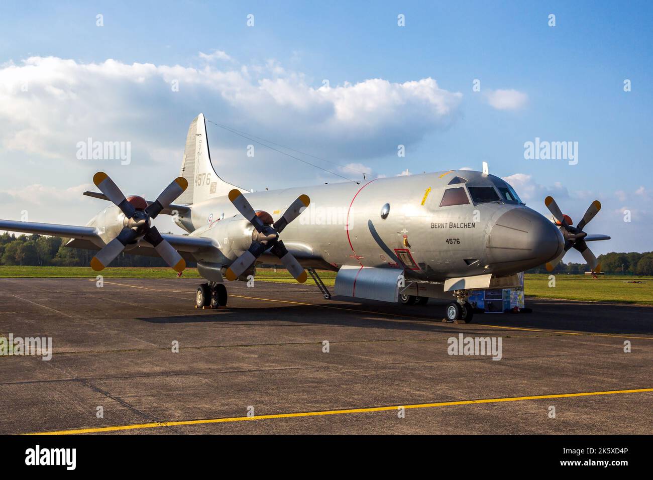 Royal Norwegian Navy Lockheed P-3C Orion maritime surveillance aircraft on the tarmac of Kleine Brogel airbase, Belgium - September 13, 2014 Stock Photo