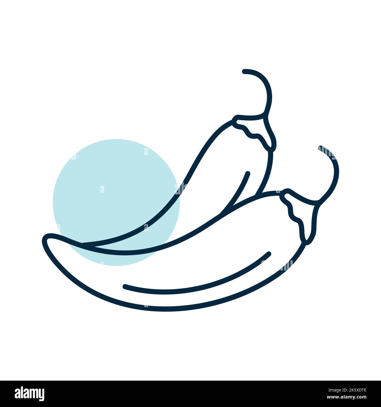 Two chili peppers isolated design vector icon. Vegetable sign. Graph ...