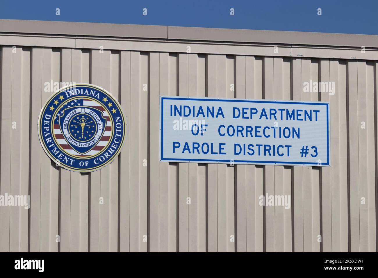 Indianapolis - Circa October 2022: Indiana Department of Correction Parole office. The Indiana Department of Correction operates state prisons in Indi Stock Photo