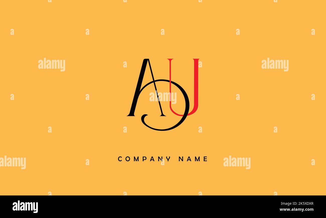 AU, UA Abstract Letters Logo Monogram Stock Vector
