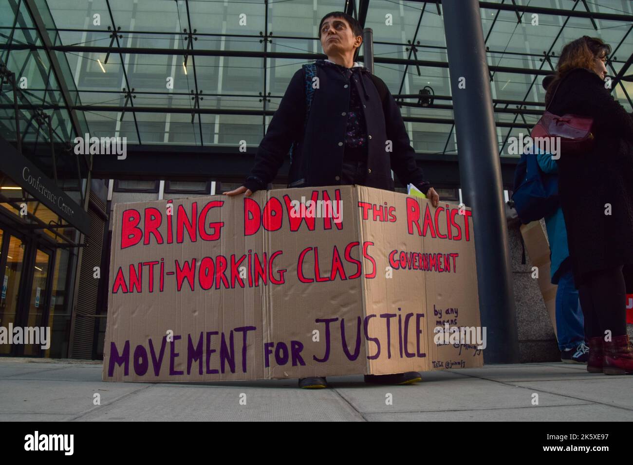 London, UK. 10th October 2022. Various union members and supporters gathered outside the Department for Business, Energy and Industrial Strategy (BEIS) in protest against the Tory Government's proposed anti-trade union laws. Credit: Vuk Valcic/Alamy Live News Stock Photo