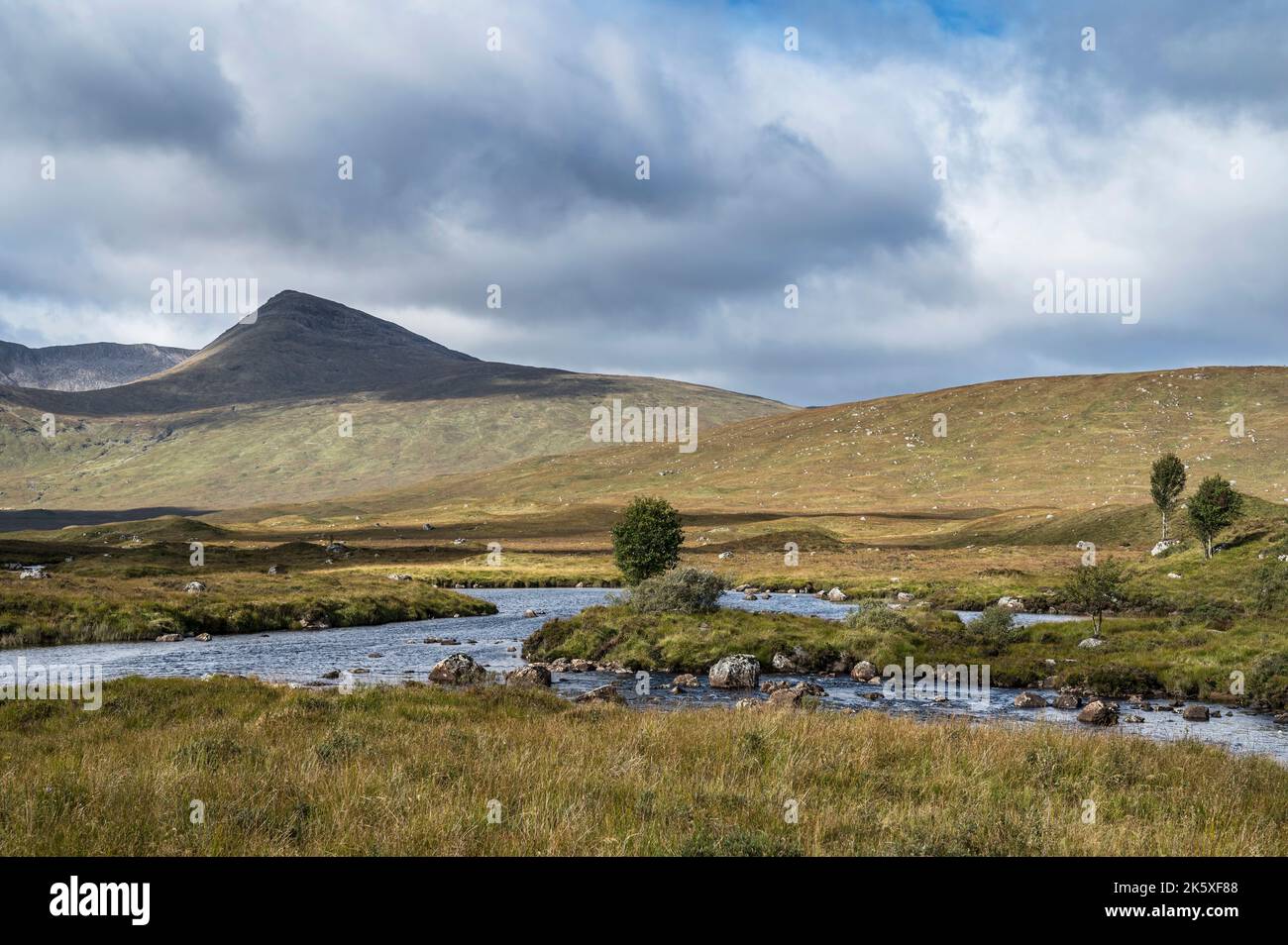 Cloudy sky over Rannoch Moor in the highlands of Scotland Stock Photo